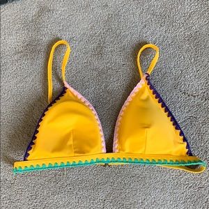 Yellow embroidered swimsuit